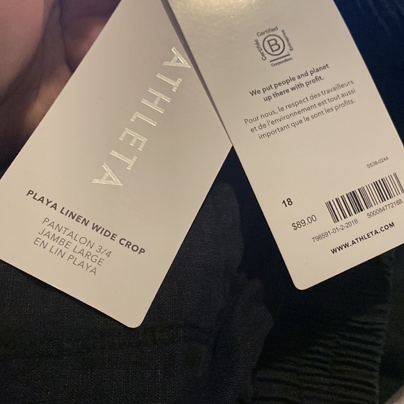 ATHLETA PLAYA LINEN WIDE LEG CROP PANT // Black 🎉 Host Pick 🎉 - Picture 9 of 16